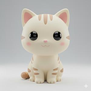 Sitting Tender Cat - 3D Model for Printing