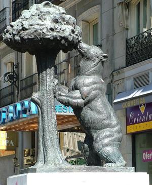 BEAR AND STRAWBERRY TREE STATUE