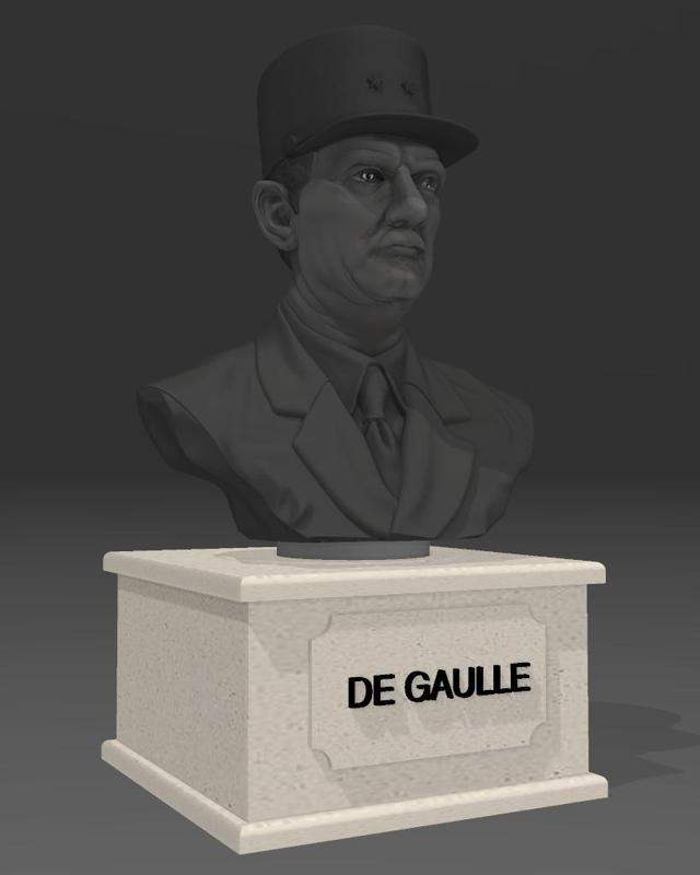 FIGURE TO PRINT AND PAINT DE GAULLE BUST