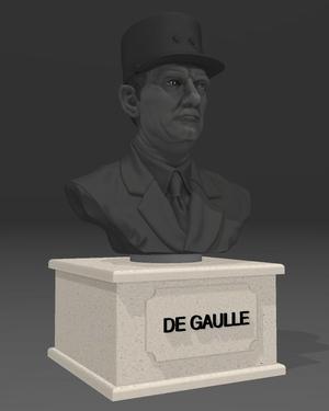 FIGURE TO PRINT AND PAINT DE GAULLE BUST