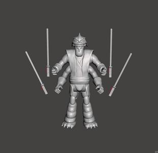 GENERAL PONG KRELL JEDI MASTER CUSTOM VINTAGE STAR WARS ACTION FIGURE, KENNER 3.75", 6" JEDI GENERAL CLONE WARS CREATURE, ALIEN, 5 POA, 1/18, 1/6