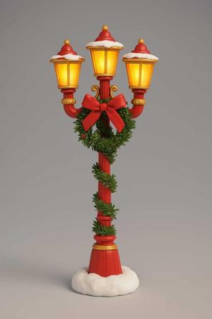 Christmas Street Lamp with Wreath – Holiday 3D Printable Decoration