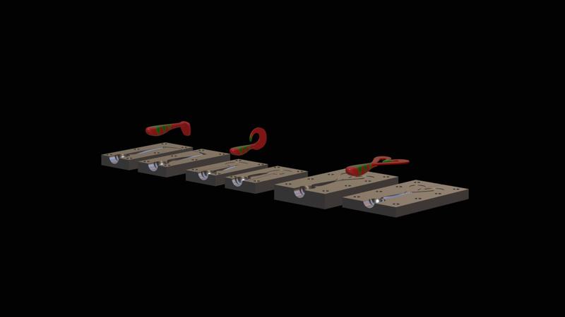 baits 5cm hoof /  5cm twister / 7cm double twister set model lure / form