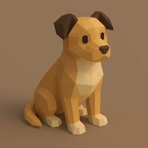 Low Poly Dog 3D Model – STL File for 3D Printing