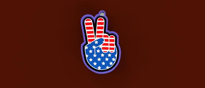 ✌️🇺🇸 USA Peace Sign – Freshie Mold | Patriotic & Chill