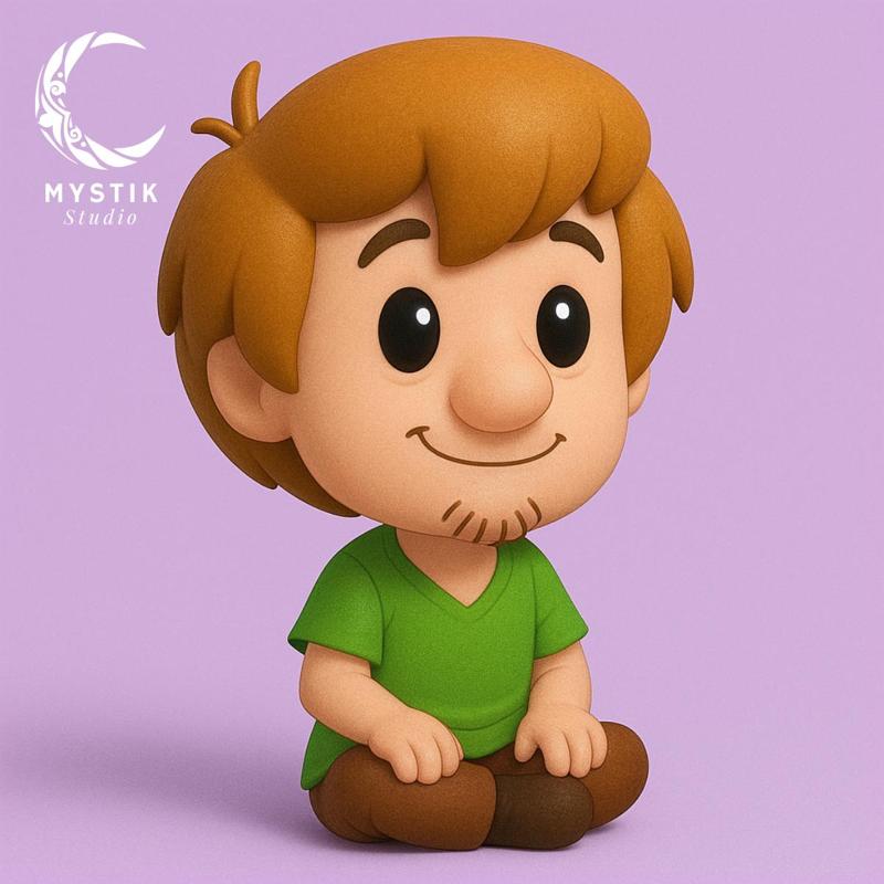 Shaggy Rogers Chibi Cartoon 3D Style – Scooby Doo Collectible STL Model