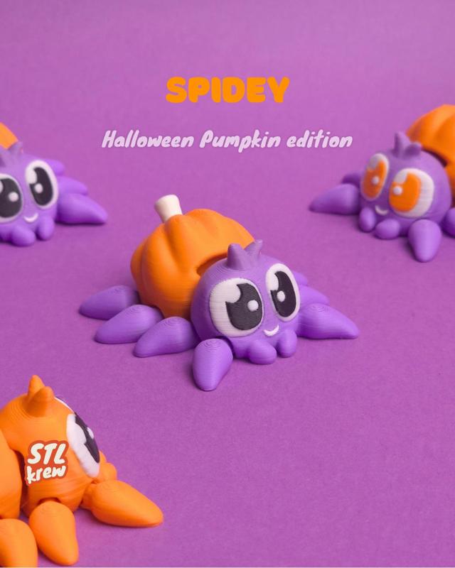 Cute halloween spider pumpkin edition - articulated