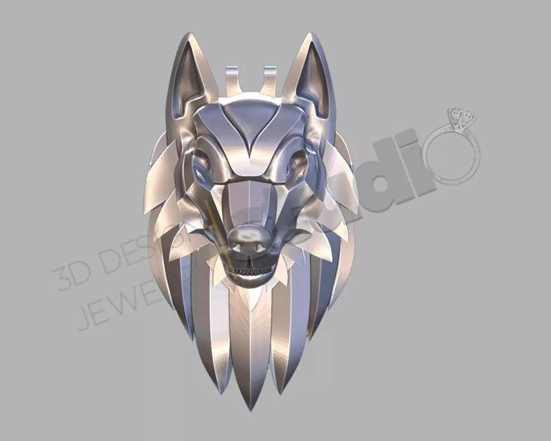 wolf pendant 3d model