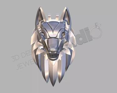 wolf pendant 3d model