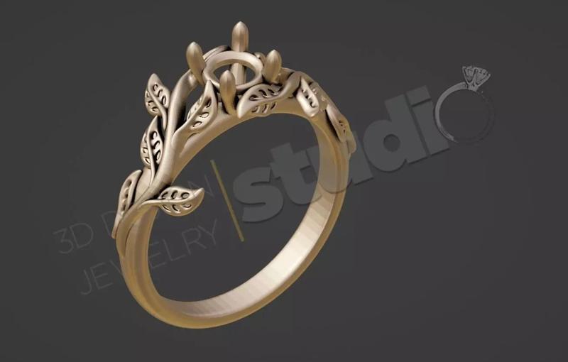 leaf ring 3d model