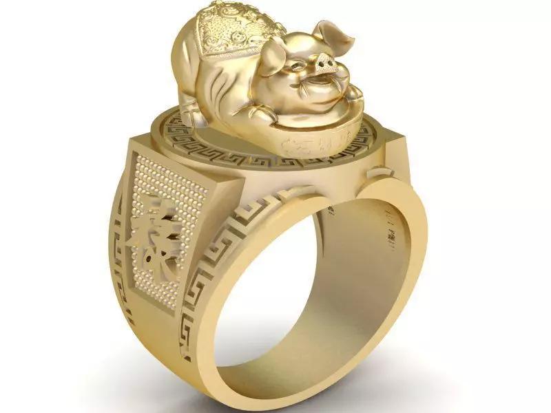 Lucky Buddha Ring for Men 3D Model 373