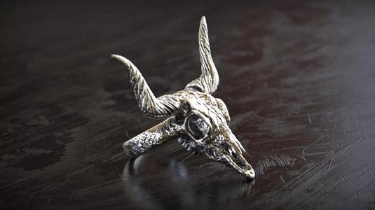 Longhorn Skull Ring