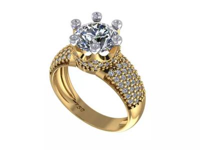 3 models Luxury Solitaire Ring with Center Stone Pave Band