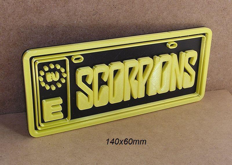Scorpions, Mini License Plate, logo, poster, sign, signboard, sign, group, music