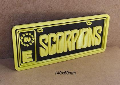 Scorpions, Mini License Plate, logo, poster, sign, signboard, sign, group, music