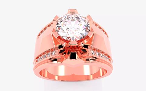 Mens Solitaire Ring 3dm stl renders details