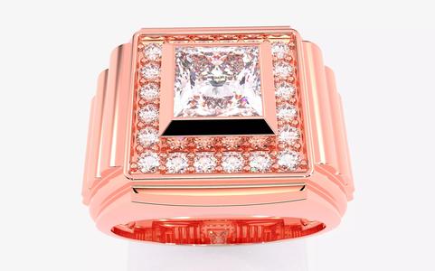 Mens Solitaire Ring 3dm stl renders details