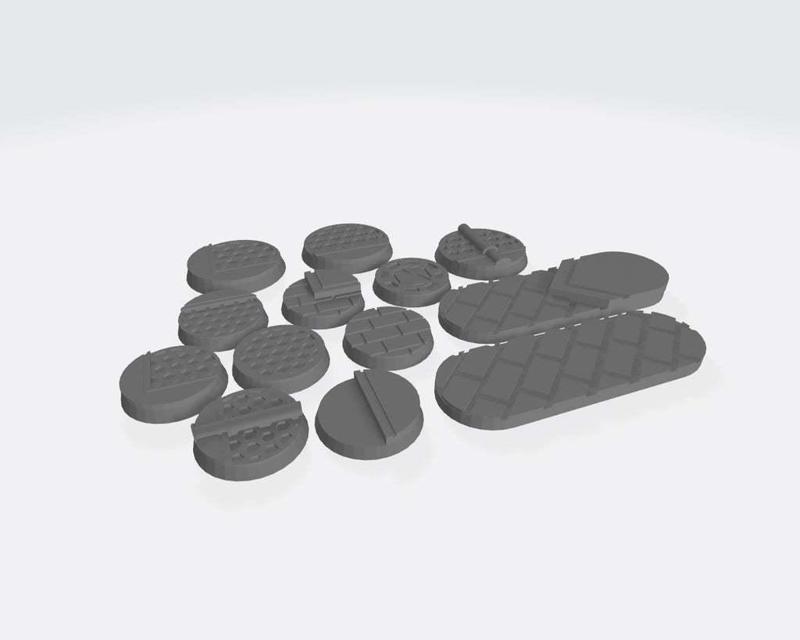 25mm Bases V1: Scifi / Industrial / Cityscape.