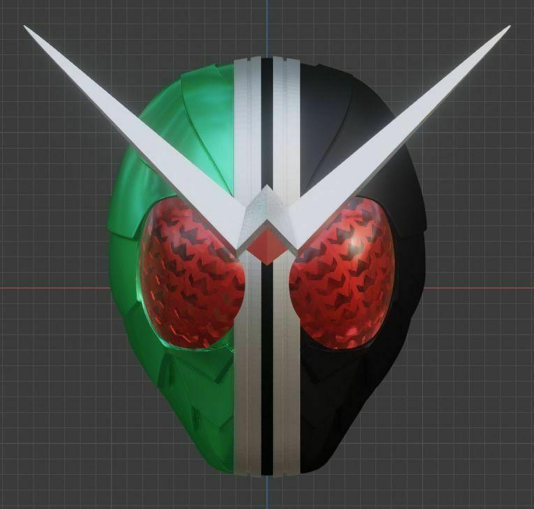 Kamen Rider W fully wearable cosplay helmet 3D printable STL file