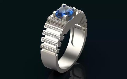 oval men ring gold silver