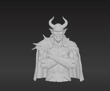 Malevolent Elven Commander - Detailed Dark Fantasy Character for 3D Printing