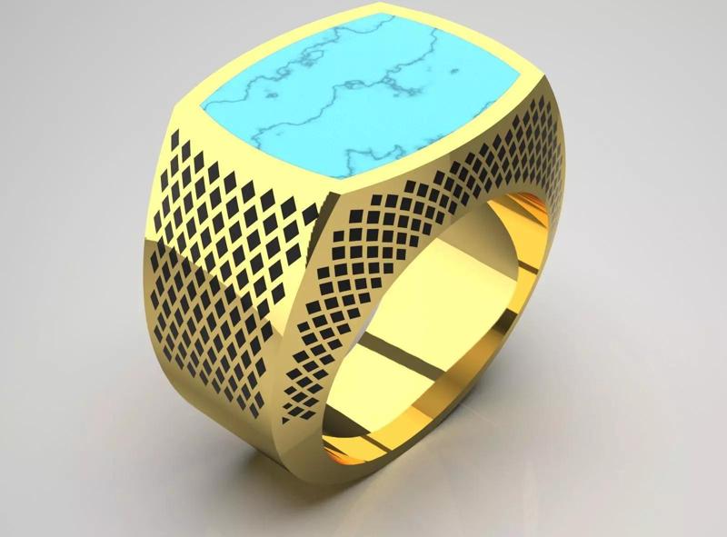 Man Yellow Gold Ring mr0205