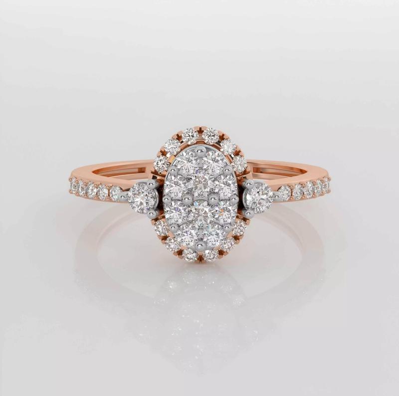 Diamond Cluster Head Ring 3dm stl obj renders details