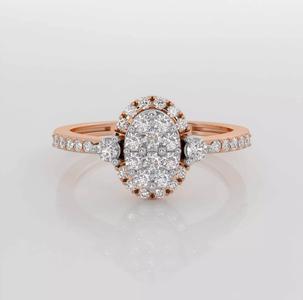 Diamond Cluster Head Ring 3dm stl obj renders details