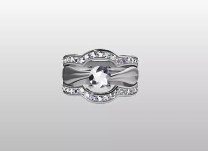 Diamond bridal ring set 3D print file