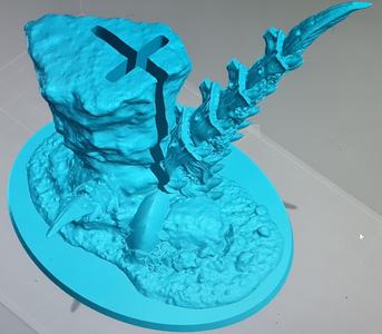 40k Flying Base with Tyranid Scenery v2