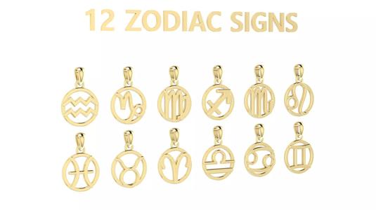 12 Zodiac Signs Pendant