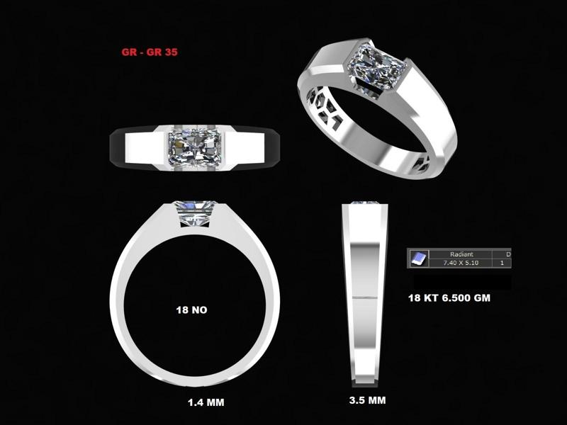 Men's  Ring 3D Model – Customizable CAD Design for 3D Printing