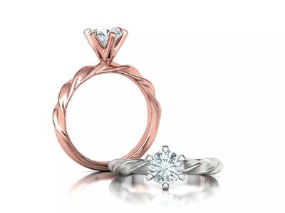 Olivia Twisted Solitaire Engagement Ring 1ct Diamond 3D model