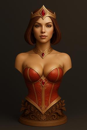 Divine Temptress Bust - Goddess of Desire Fantasy 3D Printable Sculpture