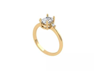 Oval 3 Stone Bridal Ring