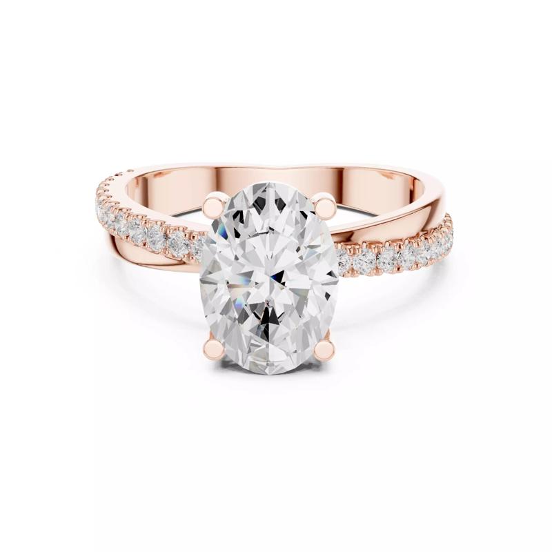 Oval and Round Cut Diamond Crossover Wedding Ring 3DM STL Video