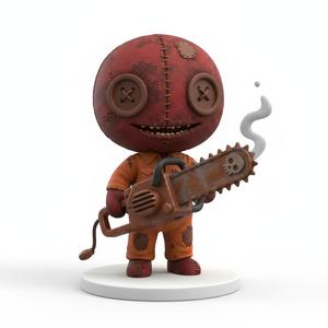 Chibi Chainsaw Slasher Figurine - Cute Horror Collectible 3D Print Model