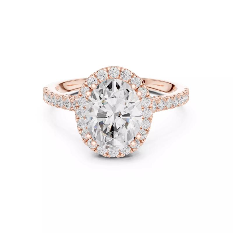 Oval Cut Halo Pave Diamond Art Deco Wedding Ring 3DM STL Video