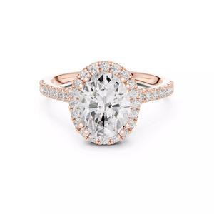 Oval Cut Halo Pave Diamond Art Deco Wedding Ring 3DM STL Video