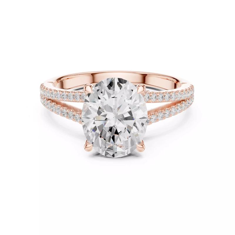 Oval Cut Split Shank Chevron Hidden Halo Woman Ring 3DMSTL Video