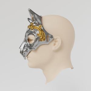 Cat Skull Mask with Ornaments 3D | Elegant STL Model for Cosplay/Fantasy |