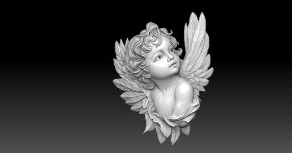 Cherub Angel Bas Relief