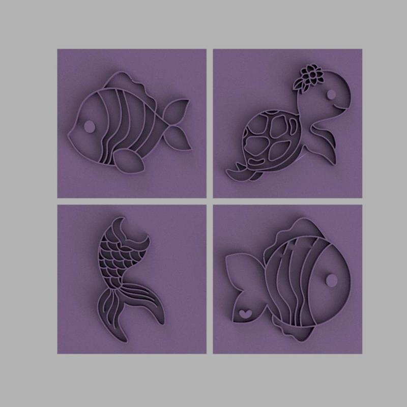 Cortador de Biscoito - Pasta Americana - Fundo do Mar