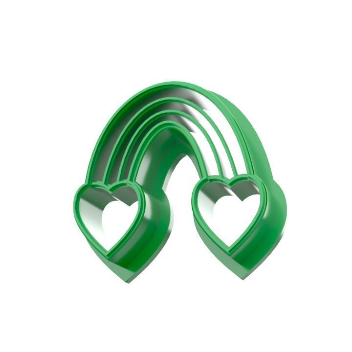 Rainbow Clay Cutter  Valentine's Day Polymer Clay Cutters | 3D Printable Model