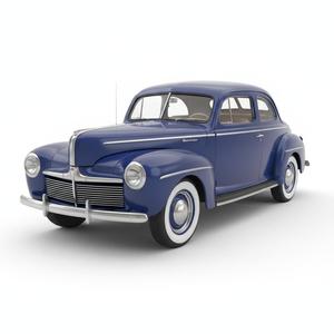 Detailed 1940s Classic American Sedan 3D Print Model - Vintage Automobile Scale Collectible