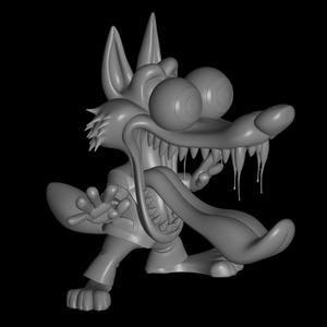 cartoon crazy wolf design