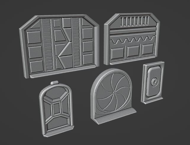 Science Fiction 28mm Scale Door Set