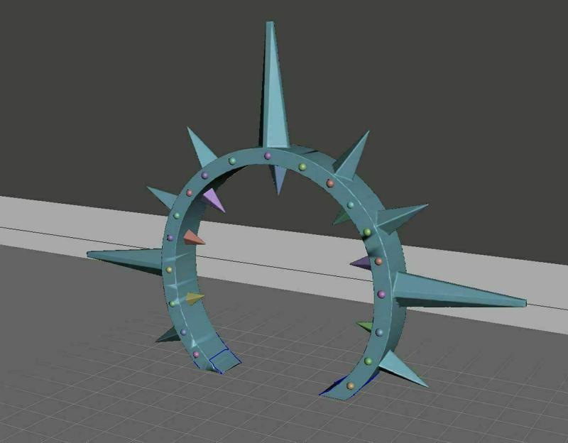 Remixed spikey halo with rivets