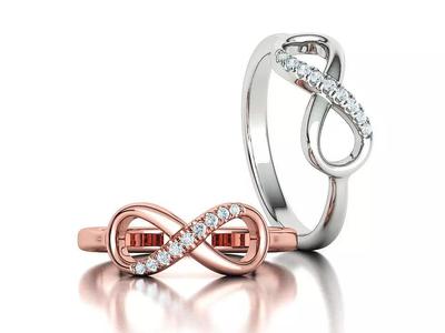 Endless Love Diamond Infinity Ring Stackable Ring 3dmodel