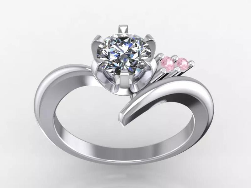 Engagement Ring  STL File Format ready For 3D Printing - CC64